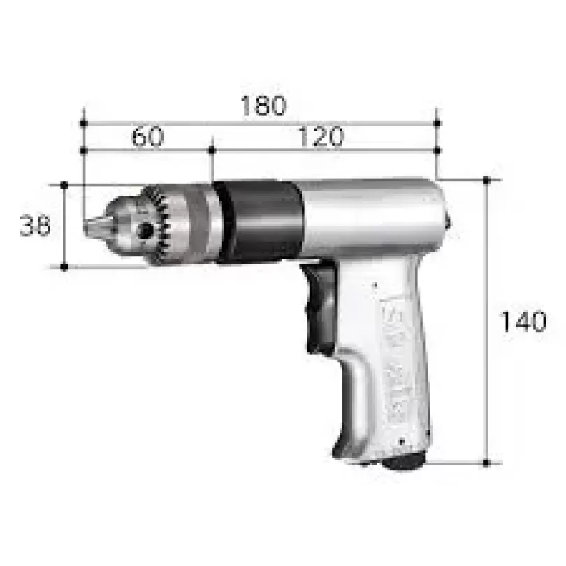 Máy khoan Cầm tay hoạt động khí nén 3/8